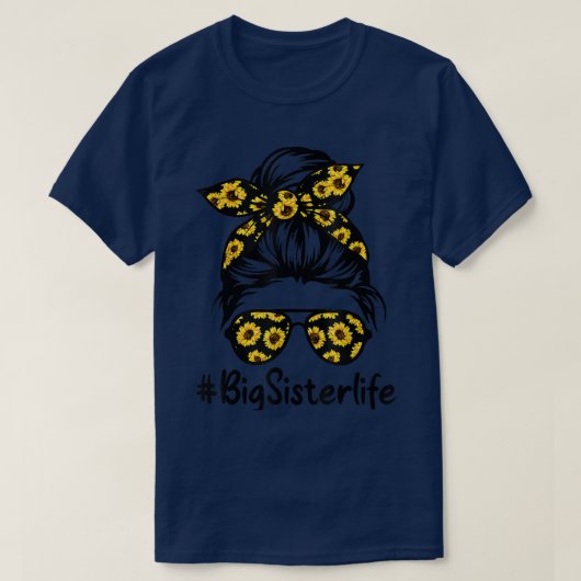 Sunflower Messy Bun Moとの上品な姉の生活 Tシャツ (デザイン正面)