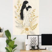 Sunflower Moments – Mother and Child IV ポスター (ホームオフィス)