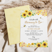 Sunflower Mommy to Bee Honey Bee Baby Shower 招待状
