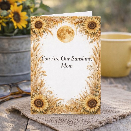 Sunflower Mother’s Day Card from Husband and Kids カード