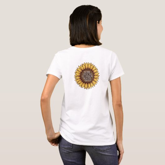 Sunflower Motivational Quote Rustic Hand‑Drawn   Tシャツ (裏面フル)