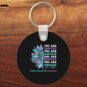 Sunflower Motivational Suprt Suicide Prevention Aw キーホルダー (正面)