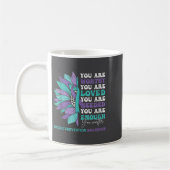 Sunflower Motivational Suprt Suicide Prevention Aw コーヒーマグカップ (左)