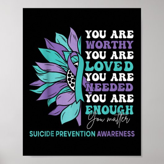 Sunflower Motivational Suprt Suicide Prevention Aw ポスター (正面)
