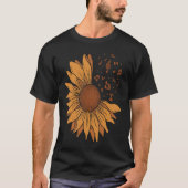 Sunflower Music Note Cute Sun Flower Teacher Tシャツ (正面)