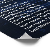 Sunflower Navy Blue Wedding Seating Chart 16 ポスター (角)