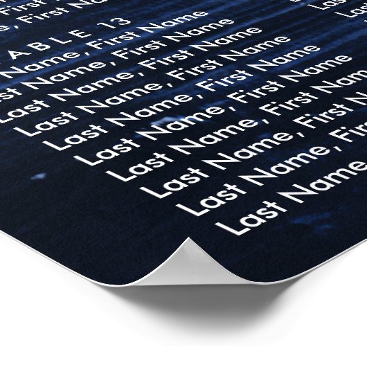 Sunflower Navy Blue Wedding Seating Chart 16 ポスター (角)