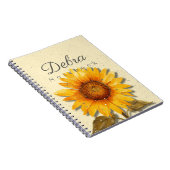 Sunflower Notebook Name | Yellow Floral Journal ノートブック (右側)