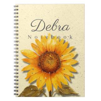Sunflower Notebook Name | Yellow Floral Journal ノートブック