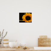 Sunflower on Blackポスター ポスター (キッチン)