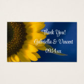 Sunflower on Blue結婚's Thank Youメッセージカード (正面)