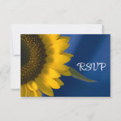 Sunflower on Blue Wedding RSVP (正面)