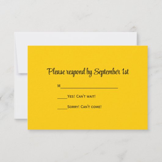 Sunflower on Blue Wedding RSVP (裏面)