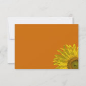 Sunflower on Orange 結婚's Flat Thank You Notes 招待状 (裏面)