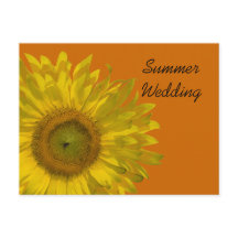 Sunflower on Orange Summer 結婚's Announcement