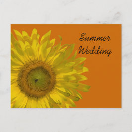 Sunflower on Orange Summer 結婚's Announcement 案内ポストカード