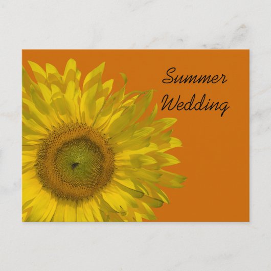 Sunflower on Orange Summer 結婚's Announcement 案内ポストカード (正面)