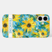 Sunflower Painting Monogrammed Case-Mate iPhoneケース (裏面 (横))
