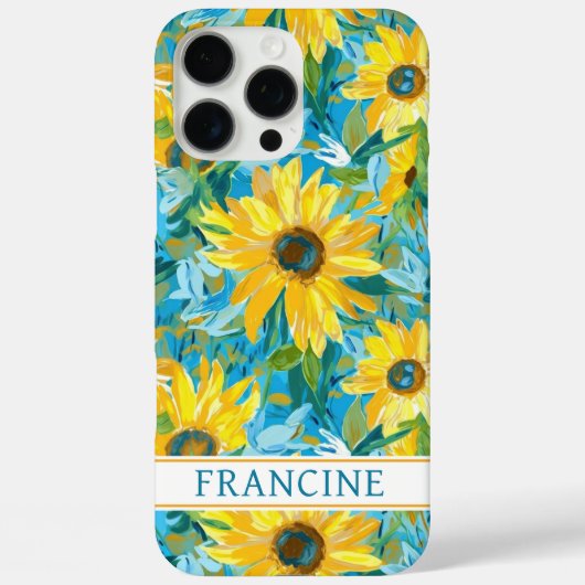 Sunflower Painting Monogrammed Case-Mate iPhoneケース (裏面)