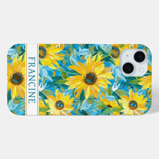 Sunflower Painting Monogrammed Case-Mate iPhoneケース (裏面 (横))