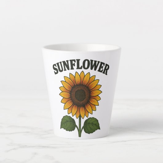 Sunflower painting mug カフェラテマグ (正面)