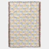 Sunflower Patchwork Decorative Blanket - Farmhouse スローブランケット (正面縦)