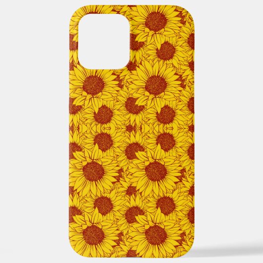 Sunflower Pattern – Bright Yellow Floral Aesthetic iPhoneケース (裏面)