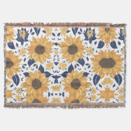 Sunflower pattern cozy Blanket for New Home スローブランケット