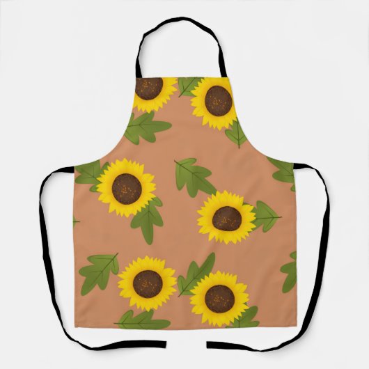 Sunflower Pattern Design – Cute Floral Aesthetic エプロン (正面)