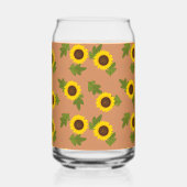 Sunflower Pattern Design – Cute Floral Aesthetic ガラス缶 (裏面)