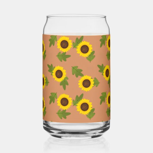 Sunflower Pattern Design – Cute Floral Aesthetic ガラス缶 (裏面)
