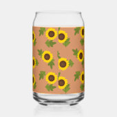 Sunflower Pattern Design – Cute Floral Aesthetic ガラス缶 (右)