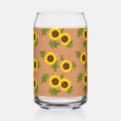 Sunflower Pattern Design – Cute Floral Aesthetic ガラス缶 (左)