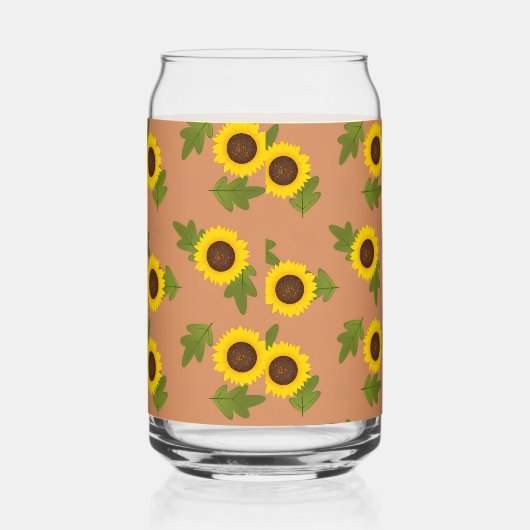Sunflower Pattern Design – Cute Floral Aesthetic ガラス缶 (左)