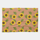 Sunflower Pattern Design – Cute Floral Aesthetic キッチンタオル (横)