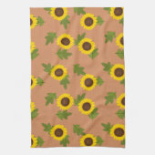 Sunflower Pattern Design – Cute Floral Aesthetic キッチンタオル (縦)