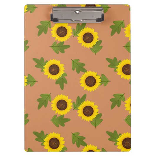 Sunflower Pattern Design – Cute Floral Aesthetic クリップボード (正面)