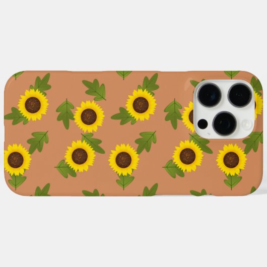 Sunflower Pattern Design – Cute Floral Aesthetic Case-Mate iPhoneケース (裏面 (横))