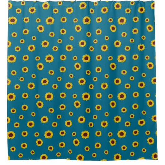 Sunflower Pattern Shower Curtain シャワーカーテン (正面)