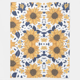 Sunflower pattern stylish Blanket for New Home フリースブランケット