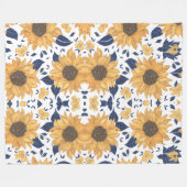 Sunflower pattern stylish Blanket for New Home フリースブランケット (正面(横))
