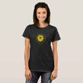 Sunflower Peace in English UkrainianとSunflower ロシア Tシャツ (正面フル)