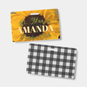 Sunflower Personalized Garden Club Badge バッジ (正面＆裏面)