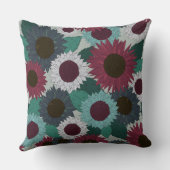 Sunflower Pillow Warm Colors クッション (裏面)