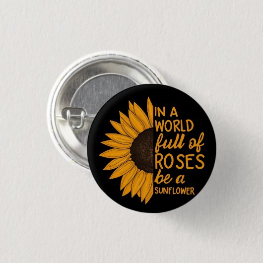 Sunflower pin│Inspirational Gift│Positive Badge 缶バッジ (正面&裏面)