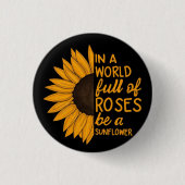 Sunflower pin│Inspirational Gift│Positive Badge 缶バッジ (正面)