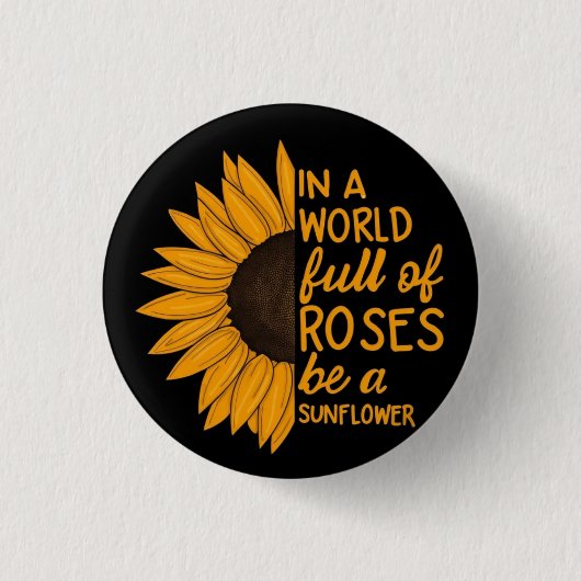 Sunflower pin│Inspirational Gift│Positive Badge 缶バッジ (正面)