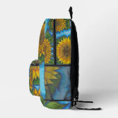 Sunflower Print Backpack Yellow Blue Black プリントバックパック (右)