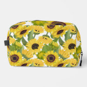 Sunflower Print Customized Canvas Accessory Bag ドップキット (正面)