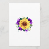 Sunflower Purple Floral Border Light Bridal Shower 招待状 (裏面)